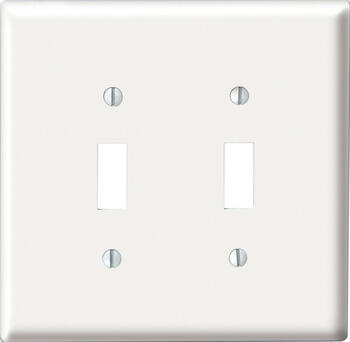 Leviton Midway White 2 gang Toggle Nylon 1 pk Wall Plate