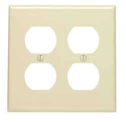 Leviton Ivory 2 gang Nylon Wall Plate Duplex Outlet 1 pk