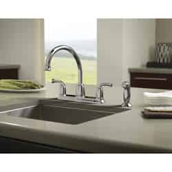Moen Banbury Banbury Two Handle Chrome Kitchen Faucet Side Sprayer Included