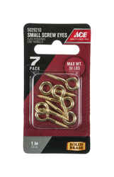 Ace 1/8 in. Dia. x 1 in. L Polished Brass Screw Eye 30 lb. 7 pk