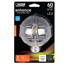 Feit Electric G25 E26 (Medium) Filament LED Bulb Natural Light 1 pk