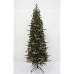 J & J Seasonal Multicolored 7 ft. Lexington Slim Artificial Tree 400 lights 1383, 903 PE tips Pr