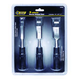 Steel Grip 4 in. L x 1/2 W Hardened Steel Wood Chisel Set 3 pc. Black