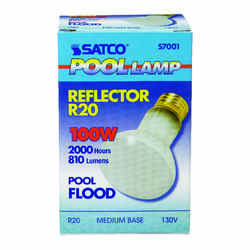 Satco Pool Lamp 100 watts R20 Incandescent Bulb 970 lumens Soft White 1 pk Floodlight
