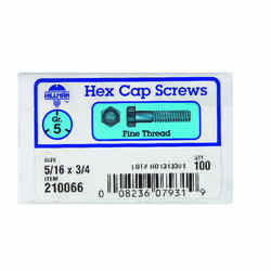 HILLMAN 5/16 in. Dia. x 3/4 in. L Heat Treated Zinc Steel Hex Head Cap Screw 100 box