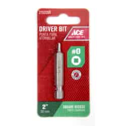 Ace 2 in. L x #0 Square Recess S2 Tool Steel 1/4 in. 1 pc. Quick-Change Hex Shank Screwdriver