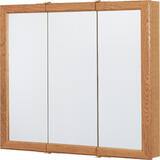 Continental Cabinets 28-5/8 in. H x 30 in. W x 4-7/16 in. D Square Oak Tri-View Medicine Cabinet