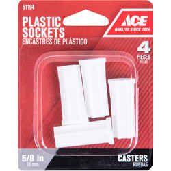 Ace Plastic Caster Socket 4 pk