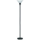 Living Accents 70 in. Matte Torchiere Floor Lamp Black