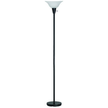 Living Accents 70 in. Matte Torchiere Floor Lamp Black