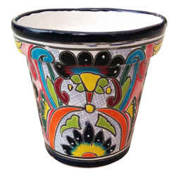 Avera Products Talavera 10 in. H x 11 in. W x 10 in. L Multicolored Ceramic Talavera Planter