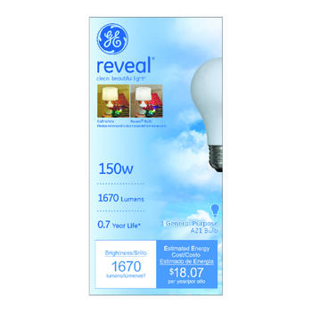 GE Lighting Reveal 150 watts A21 Incandescent Bulb 1670 lumens Soft White A-Line 1 pk