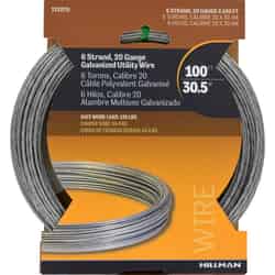 HILLMAN 0.096 - 0.099 in. Dia. x 100 ft. L Steel 20 Ga. Wire Galvanized