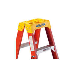 Werner 6 ft. H X 23.38 in. W Fiberglass Step Ladder Type IA 300 lb. cap.