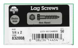 HILLMAN 1/4 in. x 2 in. L Hex Stainless Steel Lag Screw 50 pk