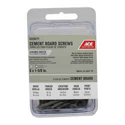 Ace No. 8 x 1-5/8 in. L Phillips Wafer Head Ceramic Steel Cement Board Screws 50 pk