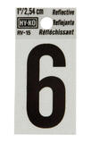 Hy-Ko Reflective Vinyl 1 in. Number Self-Adhesive Black 6