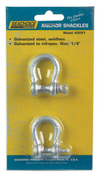 Seachoice Galvanized 1/4 in. W x 11.5 in. L 2 pc. Shackle Steel
