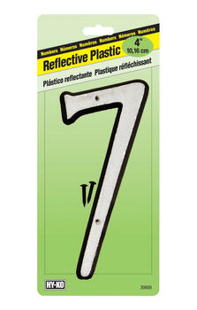 Hy-Ko 4 in. Reflective White Plastic Nail-On Number 7 1 pc.