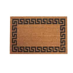 DeCoir Greek Key Tan/Black Coir Nonslip Door Mat 18 in. L x 30 in. W