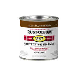 Rust-Oleum Stops Rust Gloss Leather Brown Oil-Based Protective Paint 0.5 pt