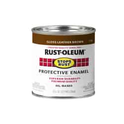 Rust-Oleum Stops Rust Gloss Leather Brown Oil-Based Protective Paint 0.5 pt