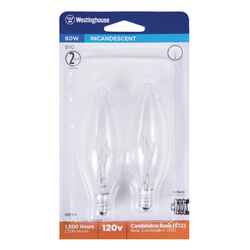 Westinghouse 60 watts B10 Incandescent Bulb 615 lumens Warm White Decorative 2 pk