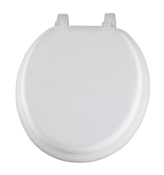 Mayfair Round White Vinyl Cushioned Toilet Seat