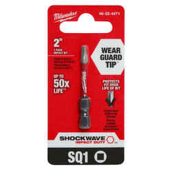 Milwaukee SHOCKWAVE #1 x 2 in. L Square Steel Quick-Change Hex Shank 1 pc. Screwdriver Bit 1