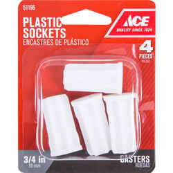 Ace Plastic Caster Socket 4 pk