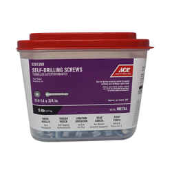 Ace 3/4 in. L x 1/4-14 Sizes Hex Zinc-Plated Steel Hex Washer Head 5 lb. Self- Drilling Screws