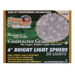 Holiday Bright Lights Incandescent Contractor Sphere Light Clear 12 ft. 50 lights