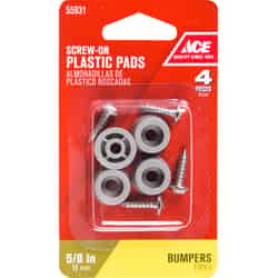 Ace Plastic Bumper Pads Gray 5/8 in. W 4 pk Round