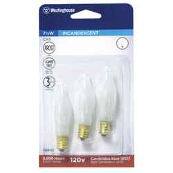 Westinghouse 7.5 watts E12 Incandescent Bulb 37 lumens White 3 pk Decorative