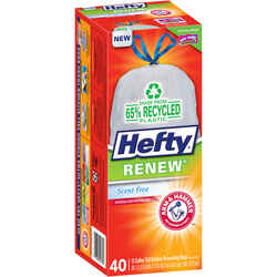 Hefty Renew 13 gal. Kitchen Trash Bags Drawstring 40 pk