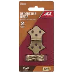 Ace 1-5/16 in. W X 2-1/4 in. L Polished Brass Brass Decorative Hinge 2 pk