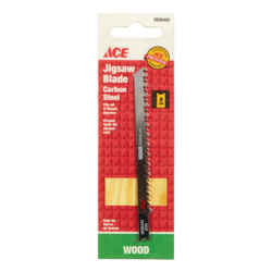 Ace 4-1/8 in. Carbon Steel Jig Saw Blade 8 TPI 1 pk U-Shank