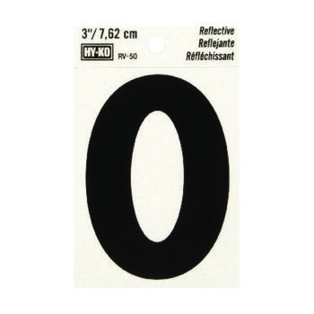 Hy-Ko 3 in. Vinyl Black Letter Self-Adhesive O Reflective