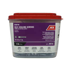 Ace 12-14 Sizes x 1 in. L Hex Hex Washer Head Steel Self-Sealing Screws 5 lb. Zinc-Plated