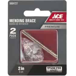 Ace 2 in. H x 1.091 in. L x 0.5 in. W Stainless Steel Mending Brace