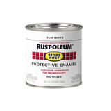 Rust-Oleum Stops Rust Indoor and Outdoor Flat White Oil-Based Protective Paint 0.5 pt