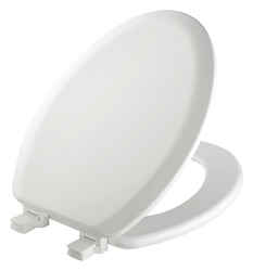 Mayfair Elongated White Molded Wood Toilet Seat