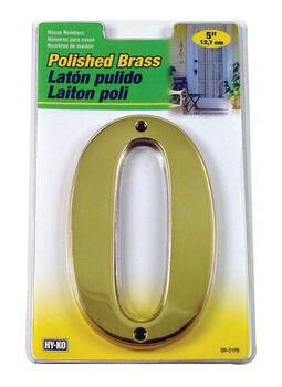 Hy-Ko Brass Bronze 0 Number Nail-On 5 in.