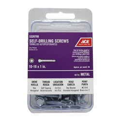 Ace 10 Sizes x 1 in. L Hex Washer Head Hex Self- Drilling Screws Steel Zinc-Plated