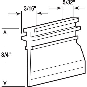 Prime-Line 3/4 in. H X 5/32 in. W Clear Frameless Shower Door Bottom Seal