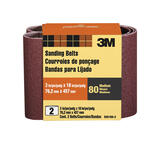 3M 18 inch in. L x 3 in. W Aluminum Oxide Sanding Belt 80 Grit Medium 2 pc.