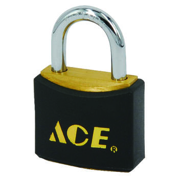 Ace 1 in. H x 1 in. W x 1/2 in. L Pin Tumbler Padlock 2 pk Keyed Alike Brass