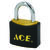 Ace 1 in. H x 1 in. W x 1/2 in. L Pin Tumbler Padlock 2 pk Keyed Alike Brass