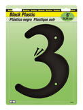 Hy-Ko 6 in. Black Plastic Screw-On Number 3 1 pc.