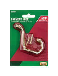 Ace 3 in. L Gold Brass Medium Garment Hook 1 pk Bright Brass